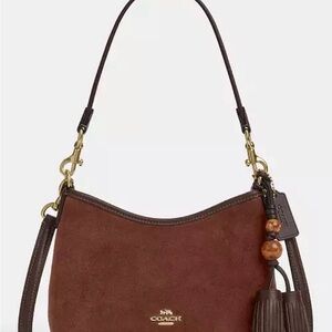Coach small Laurel 2-1 Shoulder Crossbody Bag in Brown Suede NWT